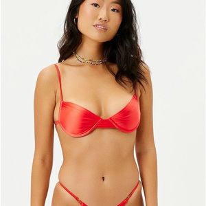 Frankies Bikinis Maggie Satin Too in Grenadine